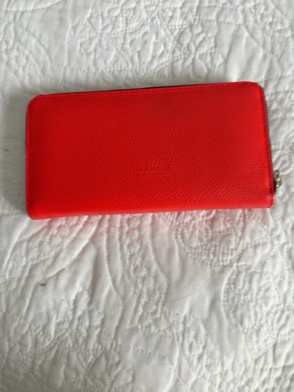 Min & Mon Red Eye-Embroidered Zip Wallet - Picture 2 of 3